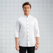 Рубашка китель с прямой застежкой белая мужская