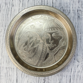 Винтажный набор из 6 металлических тарелок / подставок Каменный цветок Данила мастер